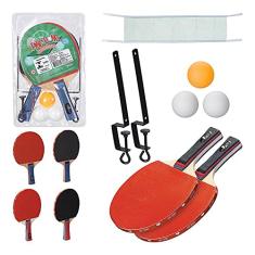 Kit Para Tênis De Mesa Ping Pong 02 Raquetes + 03 Bolinhas + 01 Rede
