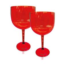 Conjunto de 2 Taças Acrílicas para Vinho, Água e Gin 550ml KrystalON Vermelha