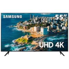 Smart TV 55" UHD 4K Samsung 55CU7700, Processador Crystal 4K, Samsung Gaming Hub, Visual Livre de Cabos, Tela sem limites, Alexa built in