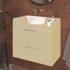 Gabinete Banheiro Suspenso 2 Potas Em Mdf Natural - Móveis Trovarelli
