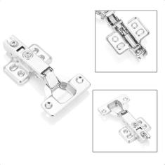 Dobradiça Bumper Flat Reta 95 Anti-impacto 35mm Cromada