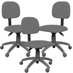 Kit 03 Cadeiras De Escritório Giratória Executiva Ergonômica