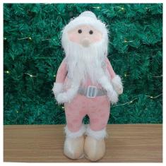 Boneco Natal Papai Noel Rosa Natalino 42cm
