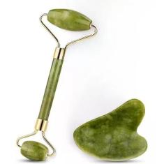 Massageador facial natural, rolo de microagulha para massagem gua sha 