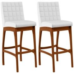 Kit 02 Banquetas Altas Para Cozinha Sala de Jantar Fixa Mila B04 Facto