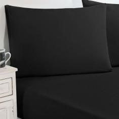 Jogo De Cama Malha Lençol 100% Algodão Gran Moratta 3 Peças Casal Preto