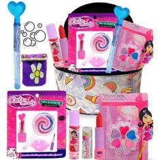 Kit Estojo Maleta Maquiagem Infantil Completa Batom Brilho - Nova Aven