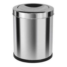 Lixeira Em Aço Inox Com Tampa Meia Esfera - JSN, Cinza