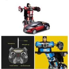Brinquedo carrinho Transformes gira 360 com luz e som recarregável . -