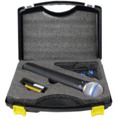 Microfone Sem Fio TSI Mão UHF 100 canais USB X1