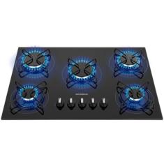 Cooktop 5 Bocas Mondial a Gás GLP Preto - CTG-02, Preto e Prata, Bivol