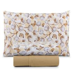 Jogo Cama Lençol Casa Scarpa Sonnet Solteiro Mostarda