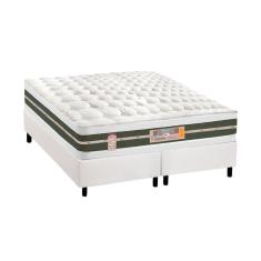 Cama Box Queen: Colchão Molas Castor Bonnel Silver Star Air + Base Crc Courano White(158X198)