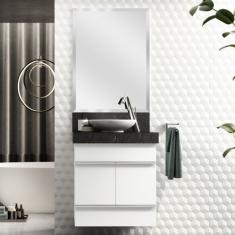 Gabinete para Banheiro Suspenso Slim Branco Branco