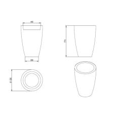 Vaso Cônico Moderno 53 Japi Cimento