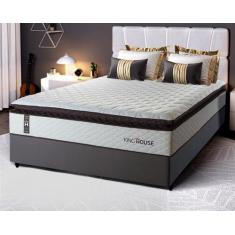Conjunto Cama Box Espuma San Diego Branco Casal 138x188x67 - King Hous