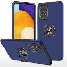 SORAKA Capa para Samsung Galaxy A52 com suporte de anel invisível e placa de metal para montagem magnética em carro Capa rígida para PC Capa Samsung Galaxy A52s 5G Capa