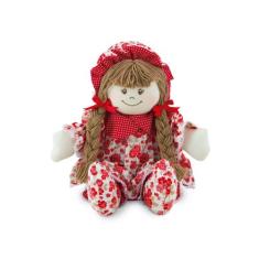 Boneca de Pano Júlia 60cm Anti-alérgica - Toybrink, Vermelho