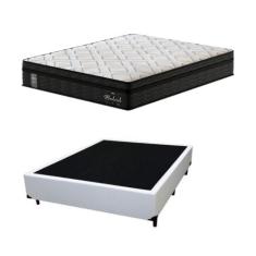 Kit Box Casal e Colchão Madrid Molas Ensacadas Probel Branco