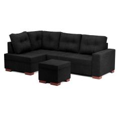 sofá de canto 6 lugares gávea suede preto