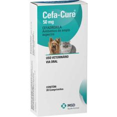 Antibiótico MSD Cefa Cure para Cães e Gatos - 50 mg
