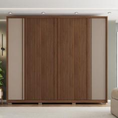 Guarda Roupa Casal 6 Portas 4 Gavetas Suburban Espresso Móveis Havana/Cinza