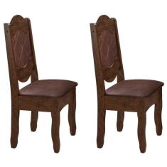 Cadeiras Kit 2 Cadeiras Imperial Iii Castanho Rústico/Mar - Art Panta