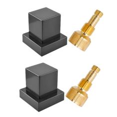 Kit 02 Acabamento Preto Quadrado Registro Pressão - Fabrimar