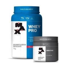 Combo Whey Protein 1kg e Creatina Monohidratada 300g - Max Titanium-Unissex