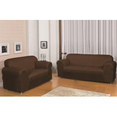 Kit capa para sofá 2 e 3 lugares ( lisa / coladinha ) malha gel - exce