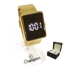Relógio Champion Feminino Digital Led Dourado Espelhado CH40080B