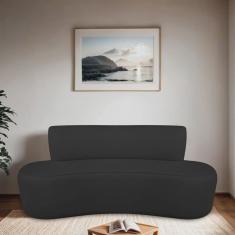 Sofá Curvo Orgânico 120cm 2 Lugares Linho Antonela