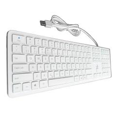 Teclado Slim Rise Mode, USB 2.0, ABNT2, Branco - RM-TS-FW