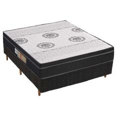 Cama Box Casal: Colchão Ortopédico Polar D28/EP Anatômico Orthoface Firme + Base CRC Suede Black(138x188)