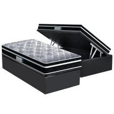 Cama Box Baú Solteiro: Colchão Ortopédico Probel D33/EP ProDormir Advanced Tech1500 Plus + Base CRC Suede Gray(88x188)