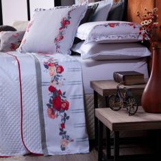 Jogo De Cama Branco Casal 04 Peças 180 Fios