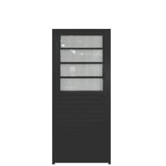 Porta De Alumínio Com Basculante 210X90Cm Lado Direito Preto