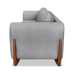 Sofá 3 Lugares Base De Madeira Clarissa 230 Cm Linho S04 - D'rossi Cor Cinza