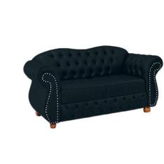 Sofá Chesterfield Merlo 2 lugares 1,80 Suede Azul Marinho / decoração,