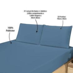 Jogo de Cama Queen Bianca 3 pçs - MR, Azul