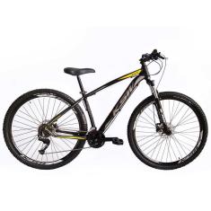Bicicleta Aro 29 KSW XLT 2020 27v Hidráulico K7 e Trava Preto com Cinza e Amarelo 15