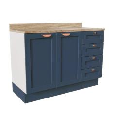 Balcão para Pia 120cm Arizona CabeCasa MadeiraMadeira Branco/Azul