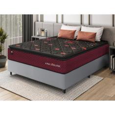 Conjunto Cama Box c/ Molas Ensacadas Toronto Vermelho Casal 138x188x66