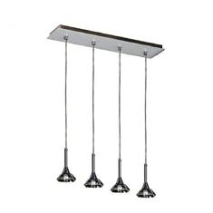 Pendente Cristal Diamante para 4 Lâmpadas Jd Molina Cromo