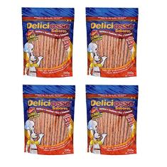 Combo 4 Unidades Petisco Para Cachorro Ossinho Palito Deliciosso Sabor Salmão 200g cada