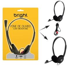 Fone Headset Bright Office 10 Pc Com Microfone Regulavel