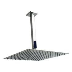 Ducha Chuveiro Slim Quadrado Metal 30x30cm Com Braço De Teto