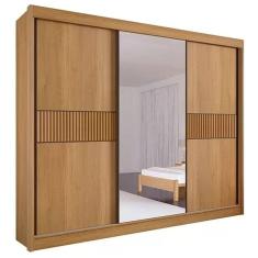 Guarda Roupa Los Angeles Ripado Casal 3 Portas 6 Gavetas D Doro Cor Cinamomo