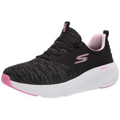 Skechers Tênis feminino Go Run Elevate Knit com cadarço, Preto/rosa, 36