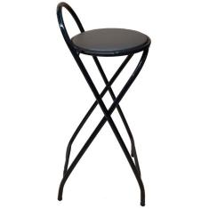 Banqueta Lara Alta Dobrável com 70 cm de Altura Estrutura Preto - Meta